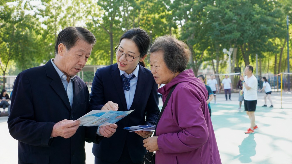 市民驻足参与反诈知识问答