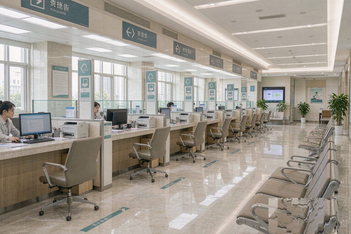 办事窗口前核对申请材料